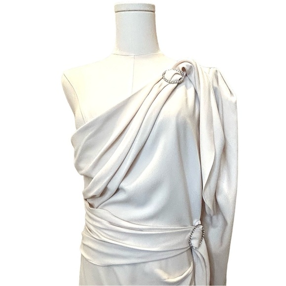 RONNY KOBO  Rema One Shoulder  Dress in Cream Sz L - Picture 6 of 6